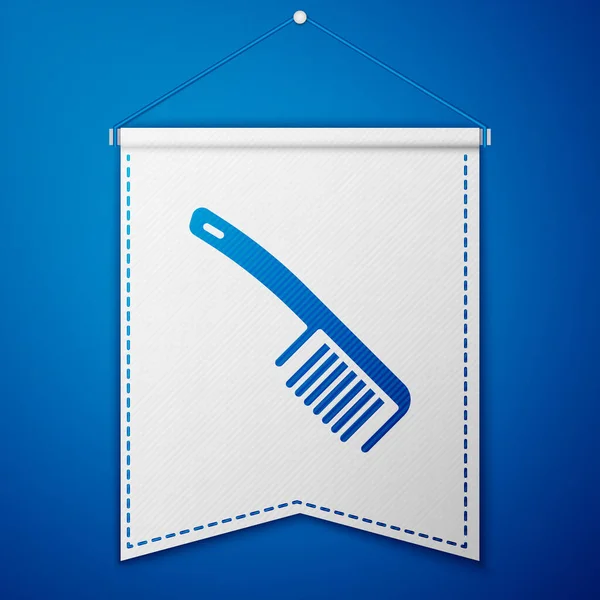 Blaues Haarbürstensymbol Isoliert Auf Blauem Hintergrund Haarschild Kämmen Friseur Symbol — Stockvektor