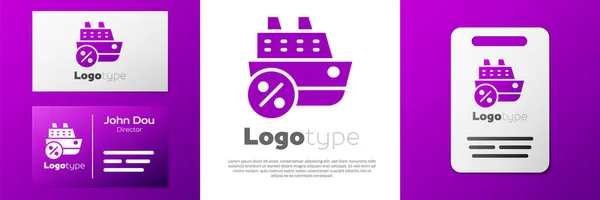 Logotyp Kryssningsfartyg Ikon Isolerad Vit Bakgrund Turism Sjöfart Passagerarfartyg Kryssningsfartyg — Stock vektor