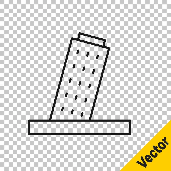 Schwarze Linie Schiefer Turm Pisa Symbol Isoliert Auf Transparentem Hintergrund — Stockvektor