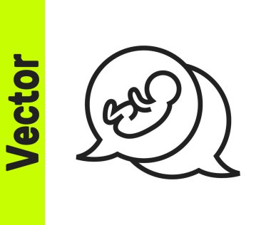 Siyah çizgi bebek simgesi beyaz arkaplanda izole edildi. Vektör.