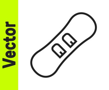 Siyah çizgi Snowboard simgesi beyaz arkaplanda izole edildi. Snowboard tahtası ikonu. Olağanüstü bir spor. Spor malzemeleri. Vektör.