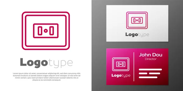 Logotype Lijn Elektrisch Stopcontact Pictogram Geïsoleerd Witte Achtergrond Stroomaansluiting Rosette — Stockvector