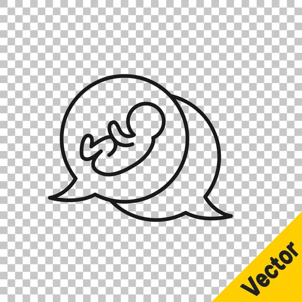 Línea Negra Icono Bebé Aislado Sobre Fondo Transparente Vector — Archivo Imágenes Vectoriales