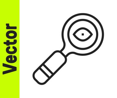 Beyaz arka planda siyah çizgi büyüteç simgesi izole edildi. Arama, odaklanma, yakınlaştırma, iş sembolü. Vektör.