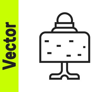 Masa simgesindeki siyah çizgi sihirli top beyaz arkaplanda izole edildi. Kristal küre. Vektör.