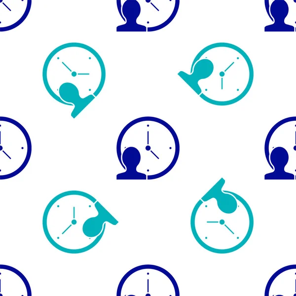 Blue Time Management Icona Isolato Modello Senza Soluzione Continuità Sfondo — Vettoriale Stock