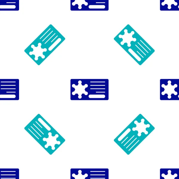 Ікона Синьої Поліції Виділила Безшовний Візерунок Білому Тлі Значок Шерифа — стоковий вектор