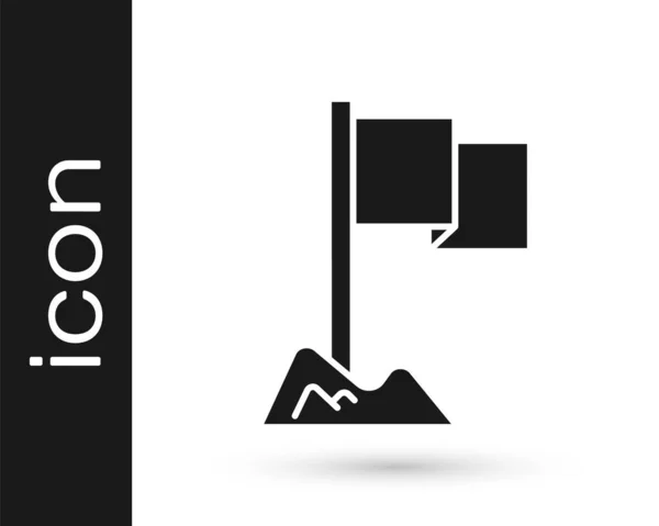Icône Drapeau Noir Isolée Sur Fond Blanc Marqueur Position Symbole — Image vectorielle