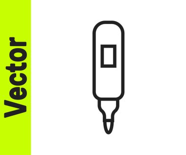 Beyaz arkaplanda siyah çizgi kalem simgesi izole edildi. Keçeli kalem. Vektör.