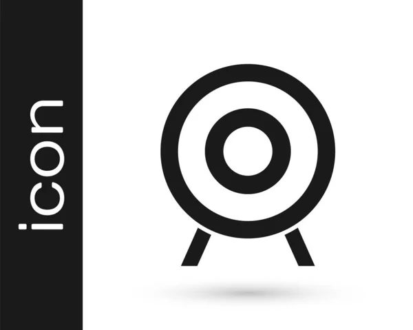 Black Target Icono Deportivo Aislado Sobre Fondo Blanco Objetivo Limpio — Vector de stock