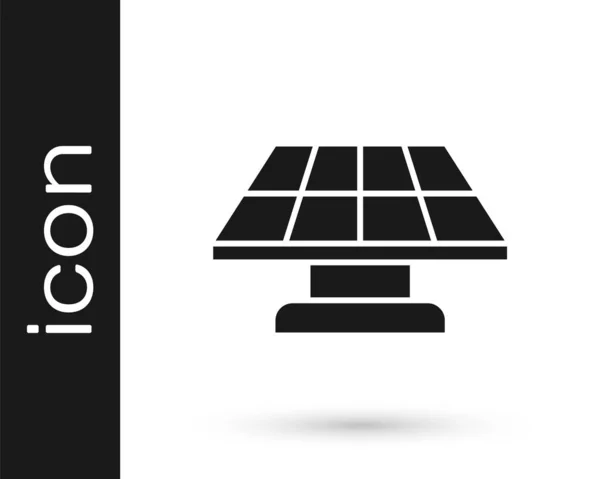Ícone Painel Energia Solar Preto Isolado Fundo Branco Vetor —  Vetores de Stock