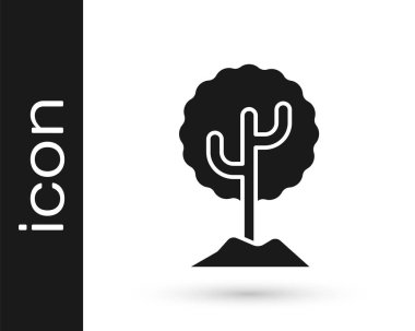 Gri ağaç simgesi beyaz arkaplanda izole edildi. Orman sembolü. Vektör İllüstrasyonu.