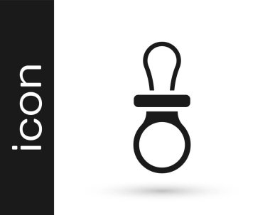 Siyah Bebek emzik simgesi beyaz arkaplanda izole edildi. Çocuk oyuncağı. Vektör.