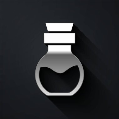 Beyaz arka planda izole edilmiş şişe ikonundaki zehir. Bir şişe zehir ya da zehirli kimyasal toksin. Vektör.