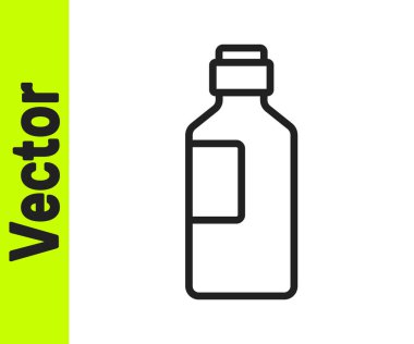 Beyaz arka planda izole edilmiş siyah çizgi su ikonu. Soda su içme tabelası. Vektör İllüstrasyonu.