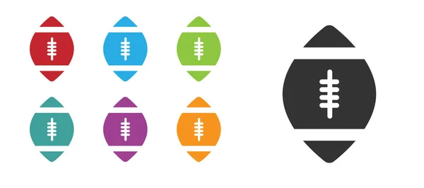 Ikone Des Schwarzen American Football Auf Weißem Hintergrund Rugby Ball — Stockvektor