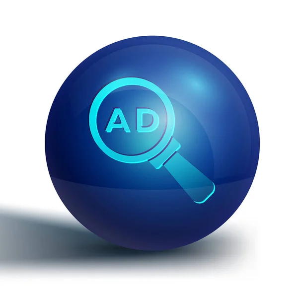 Blue Advertising Ikon Elszigetelt Fehér Alapon Marketing Promóciós Folyamat Koncepciója — Stock Vector
