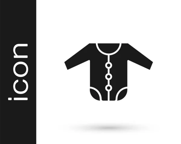 Icono Ropa Bebé Negro Aislado Sobre Fondo Blanco Ropa Bebé — Vector de stock