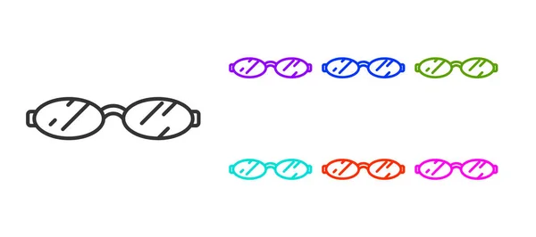 Das Schwarze Brillensymbol Ist Auf Weißem Hintergrund Isoliert Setzen Sie — Stockvektor