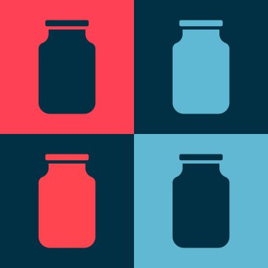 Arka planda izole edilmiş vida kapağı simgesi olan Pop Art Glass kavanozu. Vektör.
