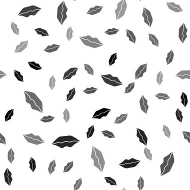 Siyah gülümseyen dudak simgesi beyaz arka planda izole edilmiş pürüzsüz desen. Gülümse. Vektör.