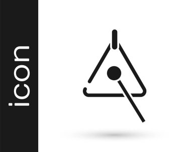 Siyah Üçgen müzik aleti simgesi beyaz arkaplanda izole edildi. Vektör.