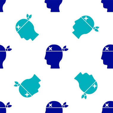 Mavi Korsan Kaptan ikonu beyaz arka planda kusursuz desen izole etti. Vektör.