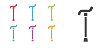 Siyah baston simgesi beyaz arka planda izole edilmiş. Simgeleri renklendirin. Vektör.