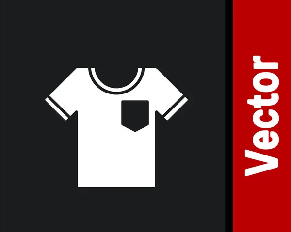 Icône Shirt Blanc Isolé Sur Fond Noir Illustration Vectorielle — Image vectorielle