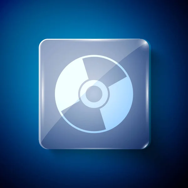Weißes Oder Dvd Disk Symbol Auf Blauem Hintergrund Compact Disc — Stockvektor