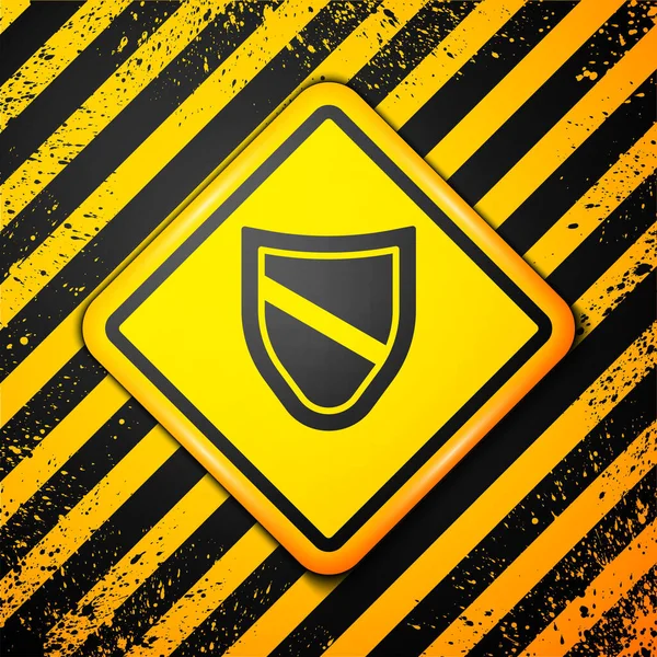 Schwarzes Schild Symbol Isoliert Auf Gelbem Hintergrund Wachschild Sicherheit Sicherheit — Stockvektor