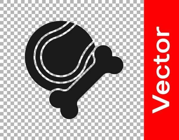 Black Pet Игрушки Кости Резины Мяч Значок Изолированы Прозрачном Фоне — стоковый вектор