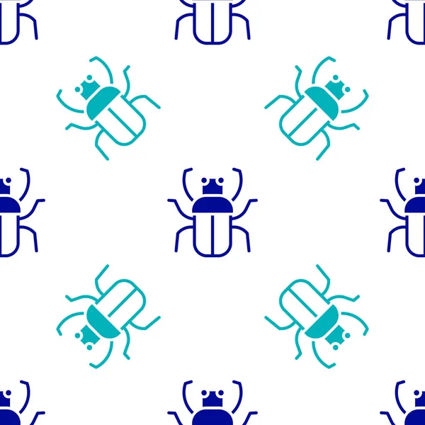 Icône Bug Stink Bleu Isolé Motif Sans Couture Sur Fond — Image vectorielle