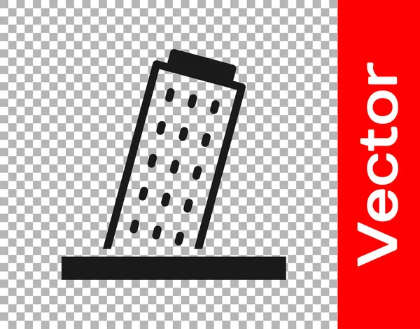 Torre Inclinada Negra Pisa Icono Aislado Sobre Fondo Transparente Símbolo — Vector de stock