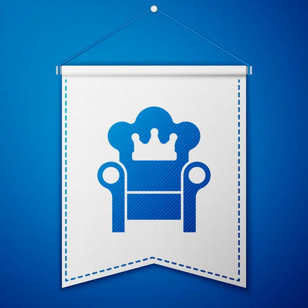 Icono Del Trono Medieval Azul Aislado Sobre Fondo Azul Plantilla — Vector de stock