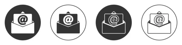 Black Mail Und Mail Symbol Isoliert Auf Weißem Hintergrund Umschlag — Stockvektor