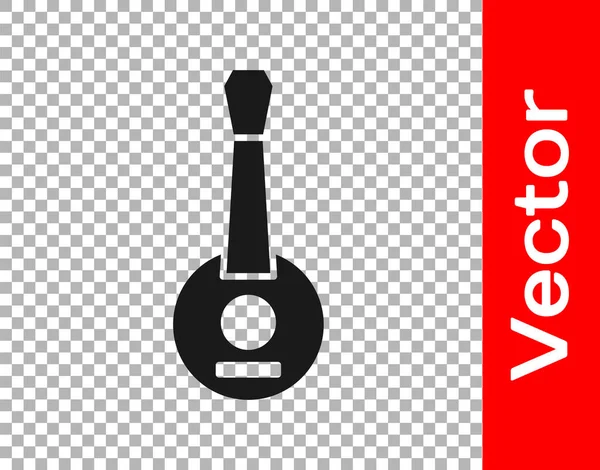 Icono Black Banjo Aislado Sobre Fondo Transparente Instrumento Musical Vector — Vector de stock