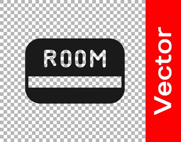 Schwarze Hotel Schlüsselkarte Aus Dem Zimmersymbol Isoliert Auf Transparentem Hintergrund — Stockvektor