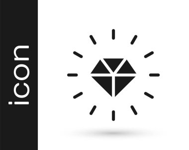 Siyah Elmas simgesi beyaz arkaplanda izole edildi. Mücevher sembolü. Mücevher taşı. Vektör.