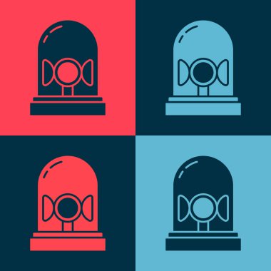 Pop Art Flasher siren simgesi renk arkaplanında izole edildi. Acil durum sireni. Vektör.