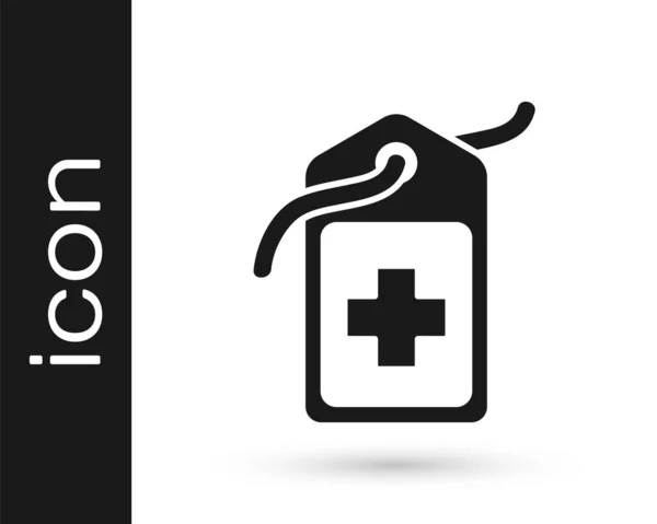 Icono Etiqueta Médica Del Hospital Grey Cross Aislado Sobre Fondo — Vector de stock