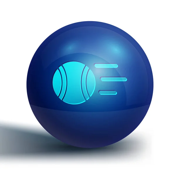 Μπλε Μπάλα Του Τένις Εικονίδιο Απομονώνονται Λευκό Φόντο Αθλητικός Εξοπλισμός — Διανυσματικό Αρχείο