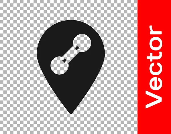 Black Location Turnhalle Symbol Isoliert Auf Transparentem Hintergrund Vektor — Stockvektor