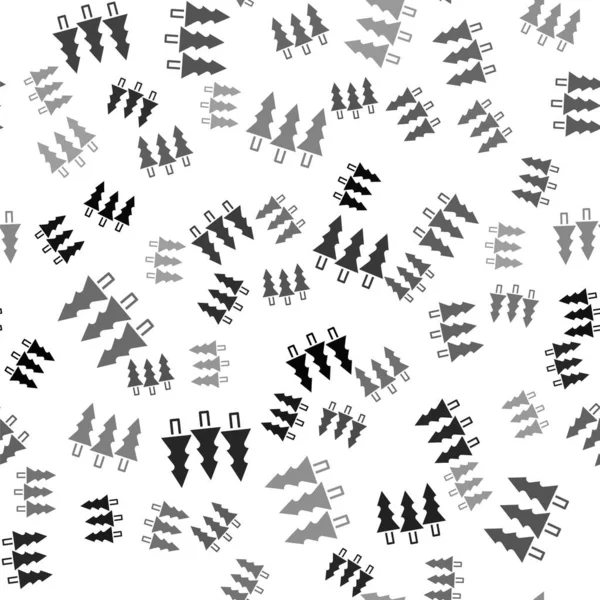 Zwarte Bomen Pictogram Geïsoleerd Naadloos Patroon Witte Achtergrond Bossymbool Vector — Stockvector