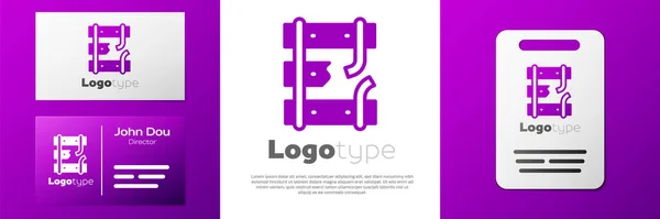 Logotype Rails Cassés Fissurés Sur Une Icône Chemin Fer Isolée — Image vectorielle