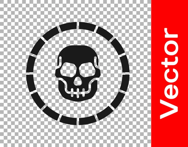 Schwarzes Piraten Münzsymbol Isoliert Auf Transparentem Hintergrund Vektor — Stockvektor