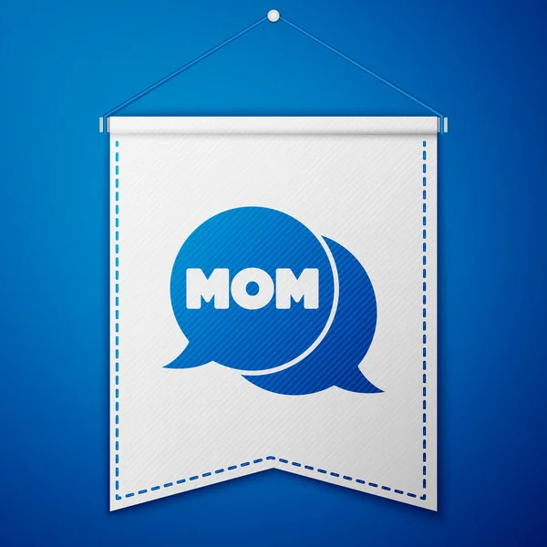 Ikon Gelembung Blue Speech Ibu Terisolasi Pada Latar Belakang Biru - Stok Vektor