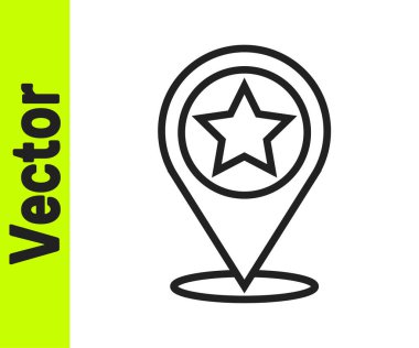 Siyah çizgi ABD Bağımsızlık Günü simgesi beyaz arka planda izole edildi. 4 Temmuz. Amerika Birleşik Devletleri ülkesi. Vektör.