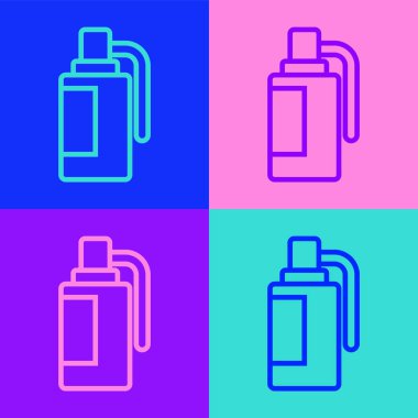 Pop sanat eseri El bombası ikonu renk arkaplanında izole edilmiş. Bomba patlaması. Vektör.