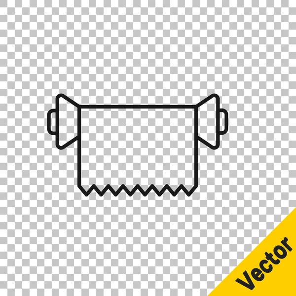 Black Line Textilstoffrollensymbol Isoliert Auf Transparentem Hintergrund Rollen Matten Teppiche — Stockvektor